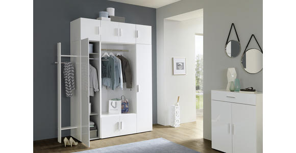 GARDEROBENSCHRANK 50/185/40 cm  - Chromfarben/Weiß, Design, Holzwerkstoff/Kunststoff (50/185/40cm) - Xora