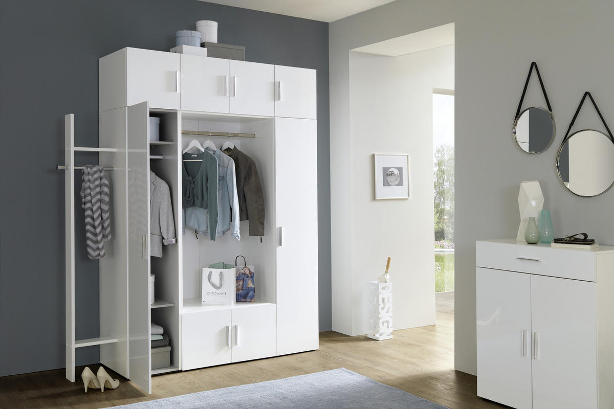 SKŘÍŇ NA ODĚV, bílá, 30/185/40 cm - bílá/barvy chromu, Design, kompozitní dřevo/plast (30/185/40cm) - Xora