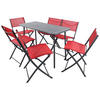 GARTENSET  7-teilig  - Rot/Schwarz, Modern, Kunststoff/Textil - Ambia Garden