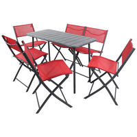 GARTENSET  7-teilig  - Rot/Schwarz, Modern, Kunststoff/Textil - Ambia Garden