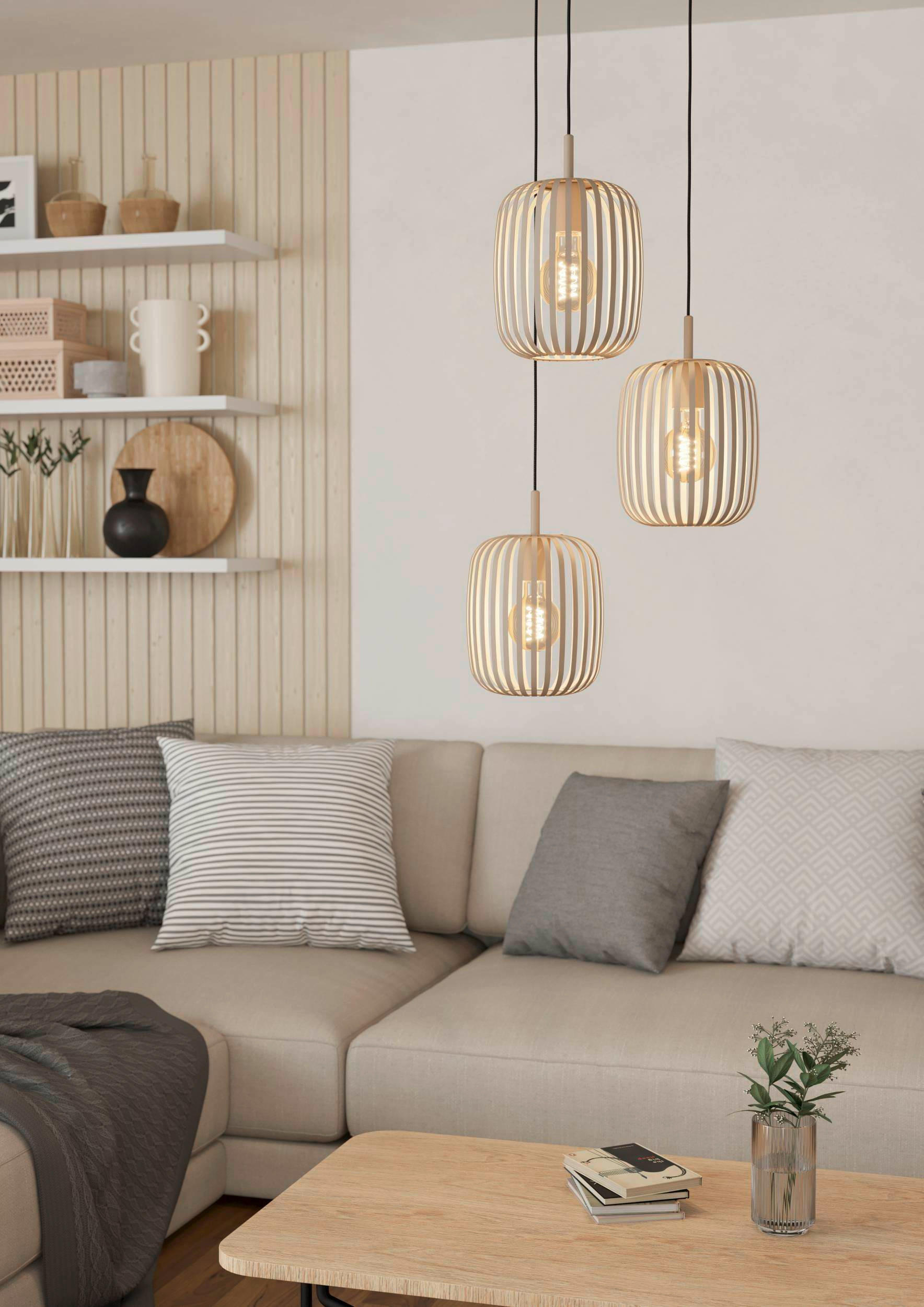 ZÁVĚSNÉ SVÍTIDLO, 46/110 cm - pískové barvy, Design, kov (46/110cm)