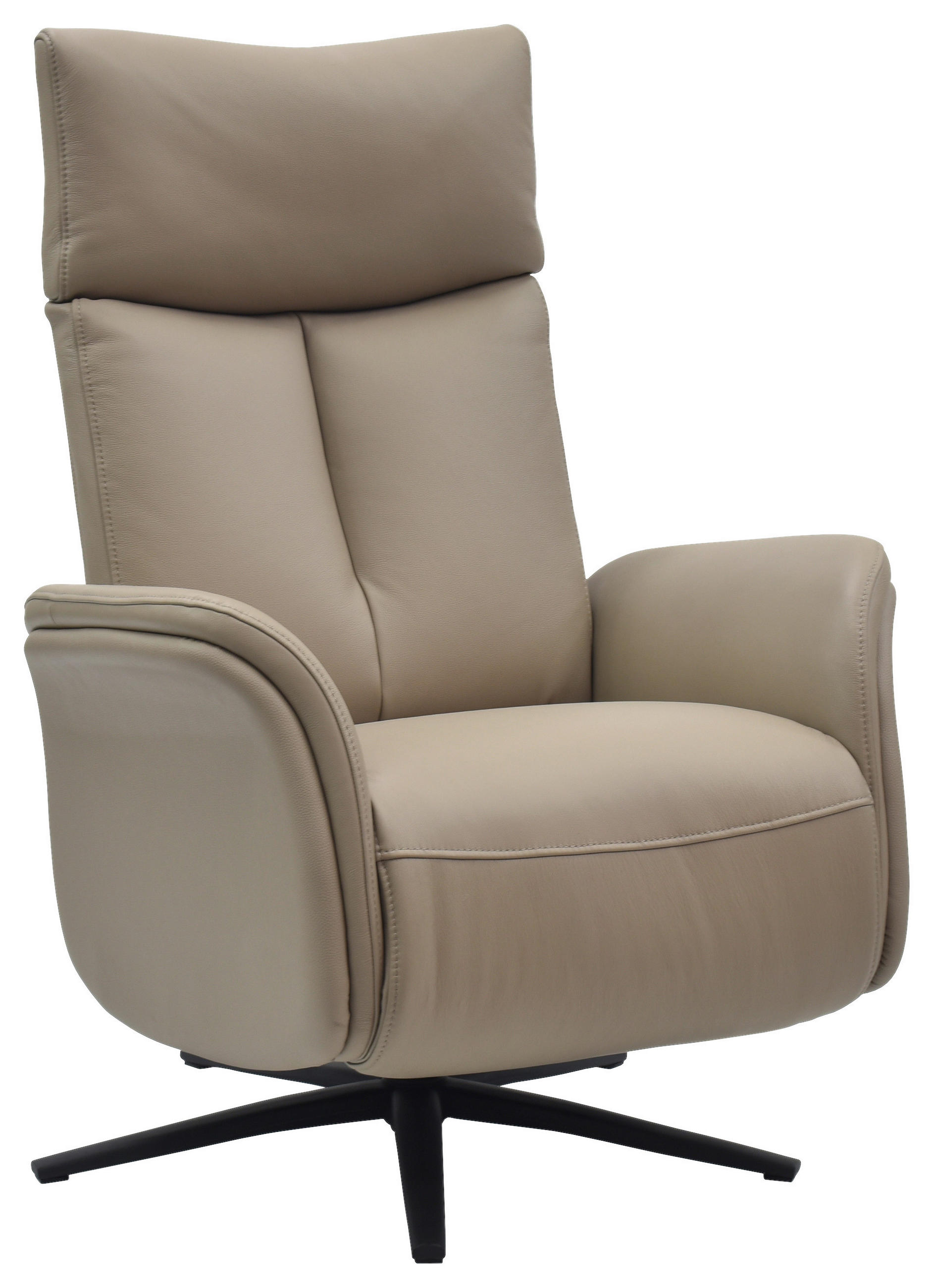 RELAXSESSEL Echtleder    - Schwarz/Grau, Design, Leder/Holz (75/109/84/148/84cm) - Livetastic