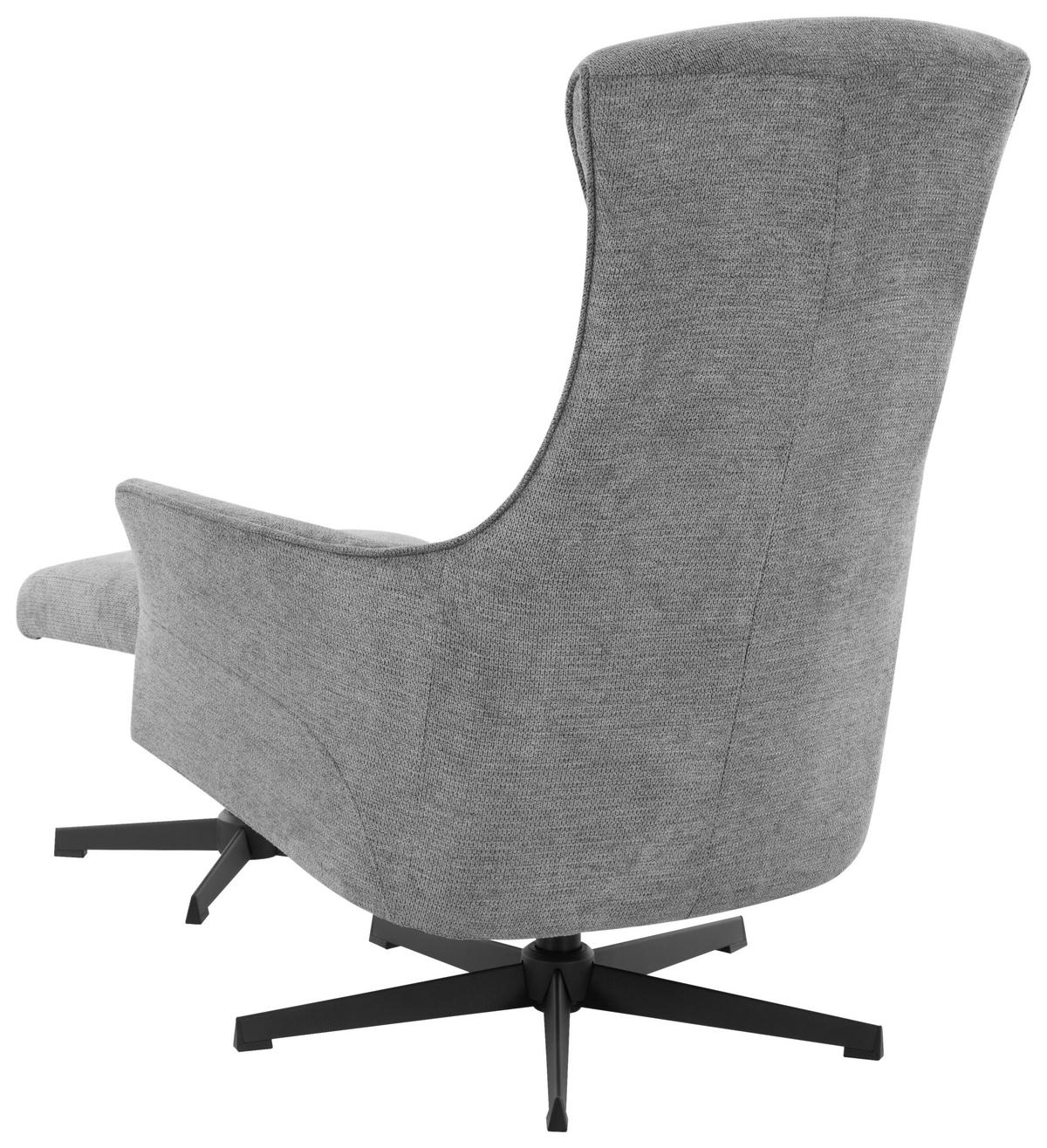 RELAXSESSELSET Mikrofaser    - Schwarz/Grau, Design, Textil/Metall (76/110/85.5cm) - Welnova