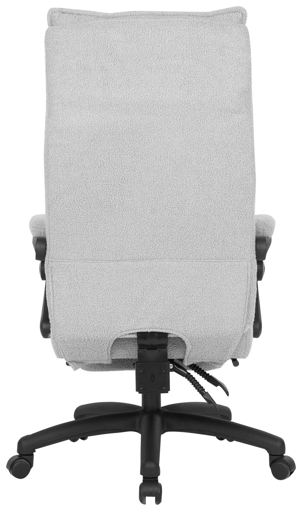 CHEFSESSEL Teddystoff Hellgrau  - Hellgrau/Schwarz, Design, Kunststoff/Textil (64,5/112/120/65cm) - Carryhome