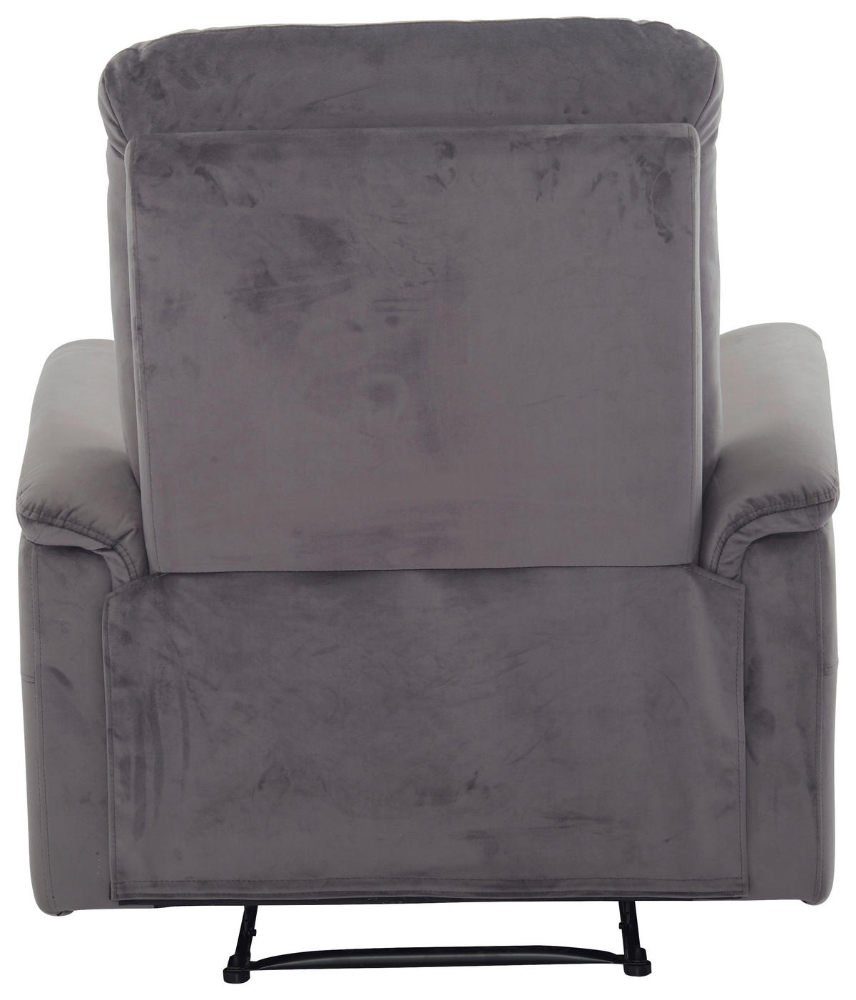 SITZGARNITUR Velours Grau  - Schwarz/Grau, KONVENTIONELL, Textil/Metall - P & B