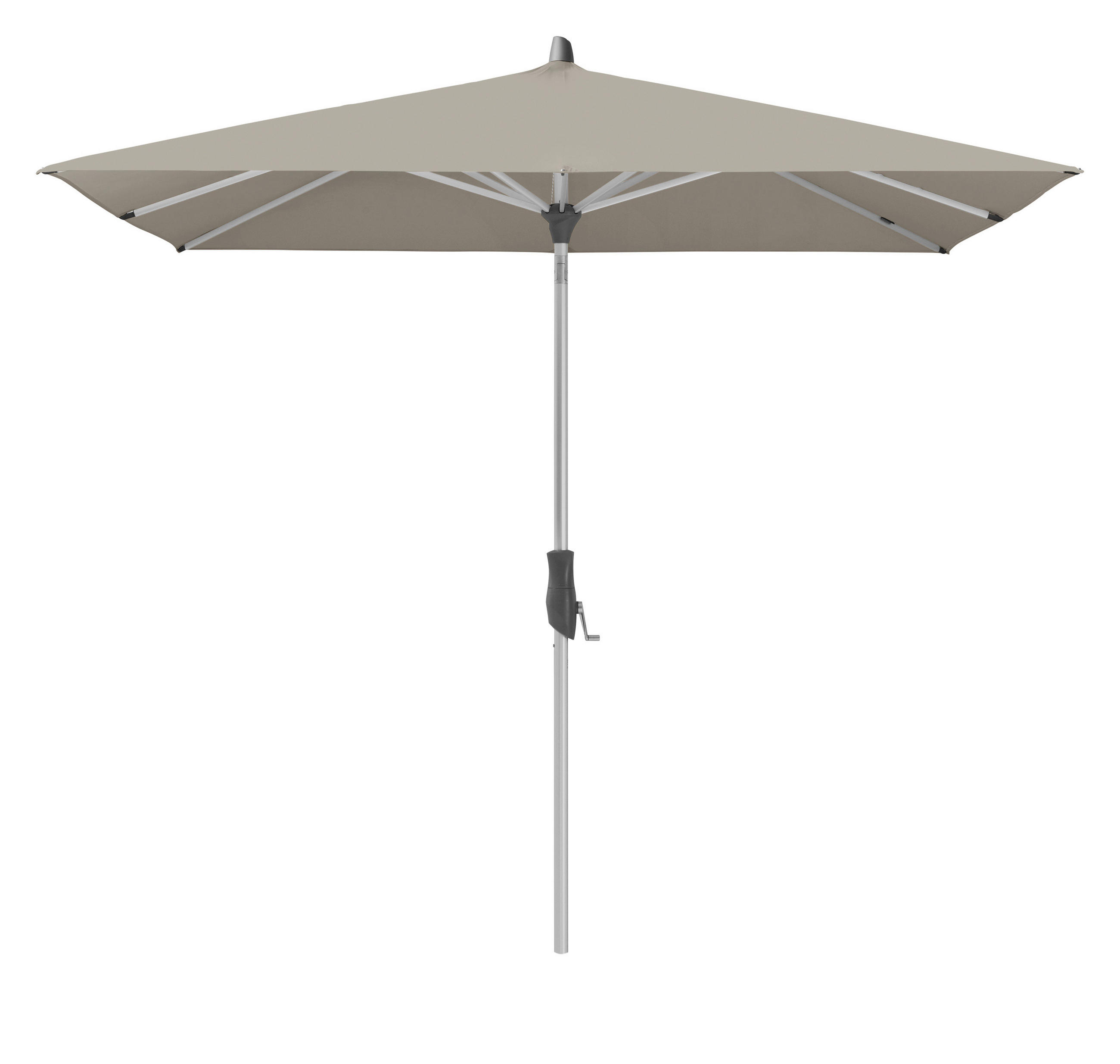 SONNENSCHIRM 250x200 cm Graubraun  - Graubraun/Silberfarben, Basics, Textil/Metall (250/200cm) - Glatz