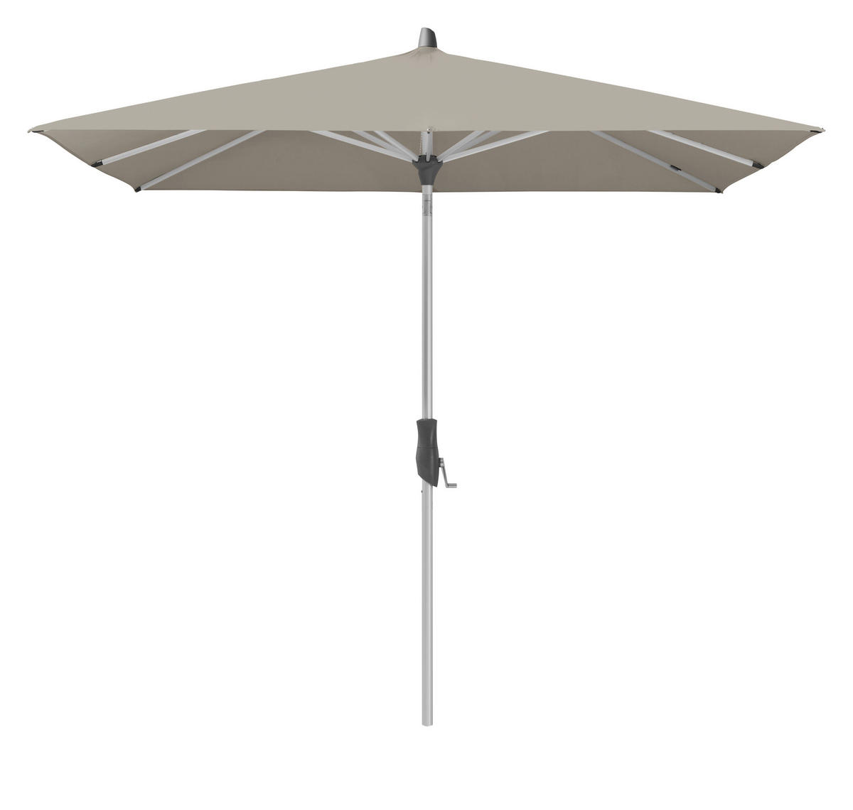 SONNENSCHIRM 250x200 cm Graubraun  - Graubraun/Silberfarben, Basics, Textil/Metall (250/200cm) - Glatz