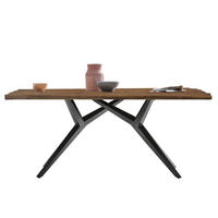 ESSTISCH 160/90/73,5 cm Echtholz  Holz, Metall rechteckig Naturfarben, Schwarz  - Schwarz/Naturfarben, MODERN, Holz/Metall (160/90/73,5cm) - MID.YOU