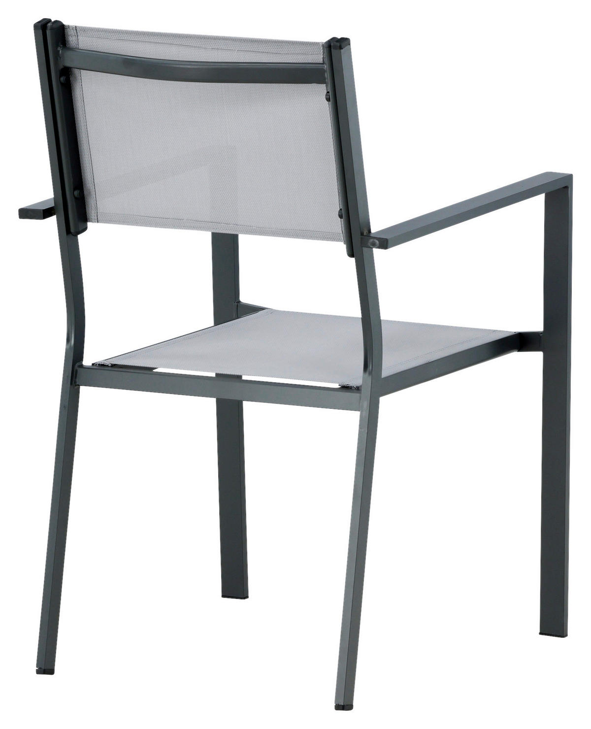Stapelsessel 2er-Set - Schwarz/Grau, KONVENTIONELL, Textil/Metall (56,5/88/61cm) - Gardenson