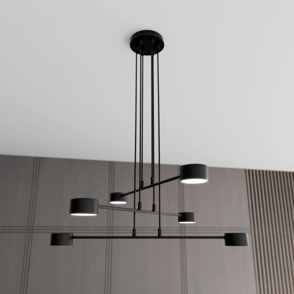 HÄNGELEUCHTE  70/70/100 cm    - Schwarz, Design, Metall (70/70/100cm)