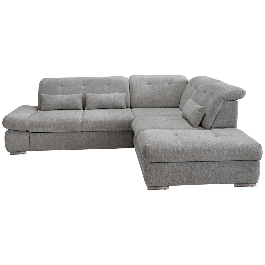 Ecksofa Mit Schlaffunktion Dalida Silberfarben Chenille