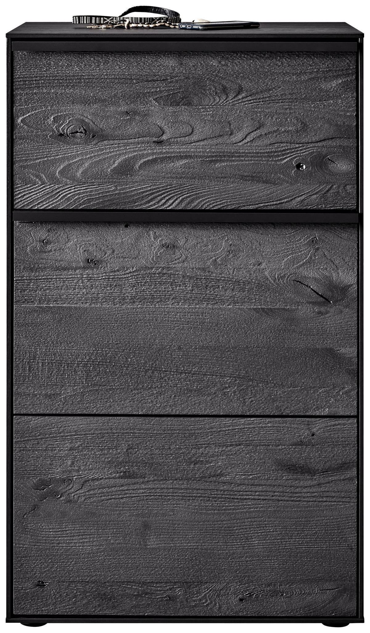 CIPŐSSZEKRÉNY 60/98/39 cm  - fekete/antracit, Design, fém/fa (60/98/39cm) - Johann Jakob