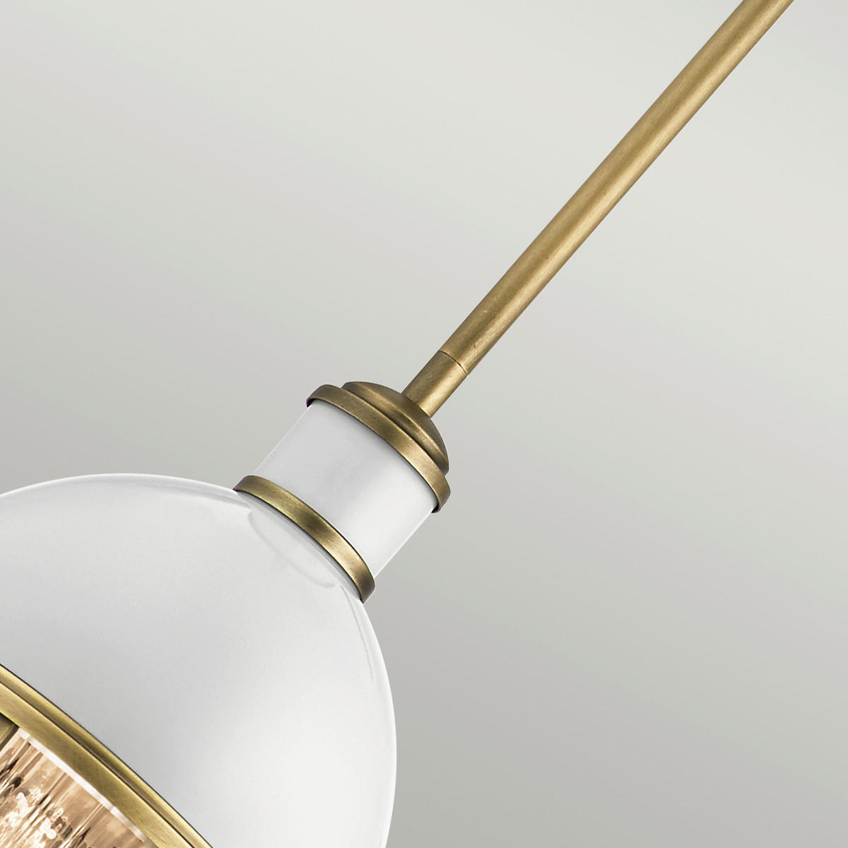HÄNGELEUCHTE 20.4/44.5 cm    - Weiss/Messingfarben, Design, Glas/Metall (20.4/44.5cm) - Elstead Lighting