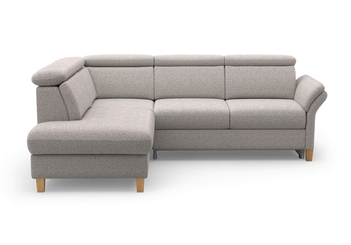 ECKSOFA GLENDALE E Silberfarben Chenille  - Eichefarben/Silberfarben, KONVENTIONELL, Holz/Textil (193/247cm) - Sit & More