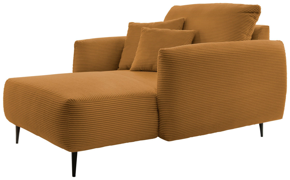 XXL-SESSEL Cord Goldfarben    - Goldfarben/Schwarz, Design, Textil/Metall (112/95/158cm) - Livetastic