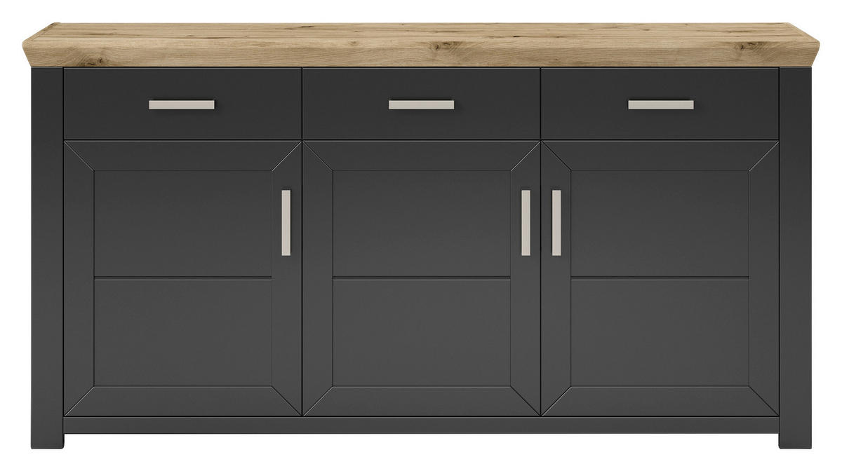 SIDEBOARD  in 184,1/94,6/51,2 cm  - Graphitfarben/Eiche Artisan, Design, Holzwerkstoff/Metall (184,1/94,6/51,2cm) - SetOne by Musterring