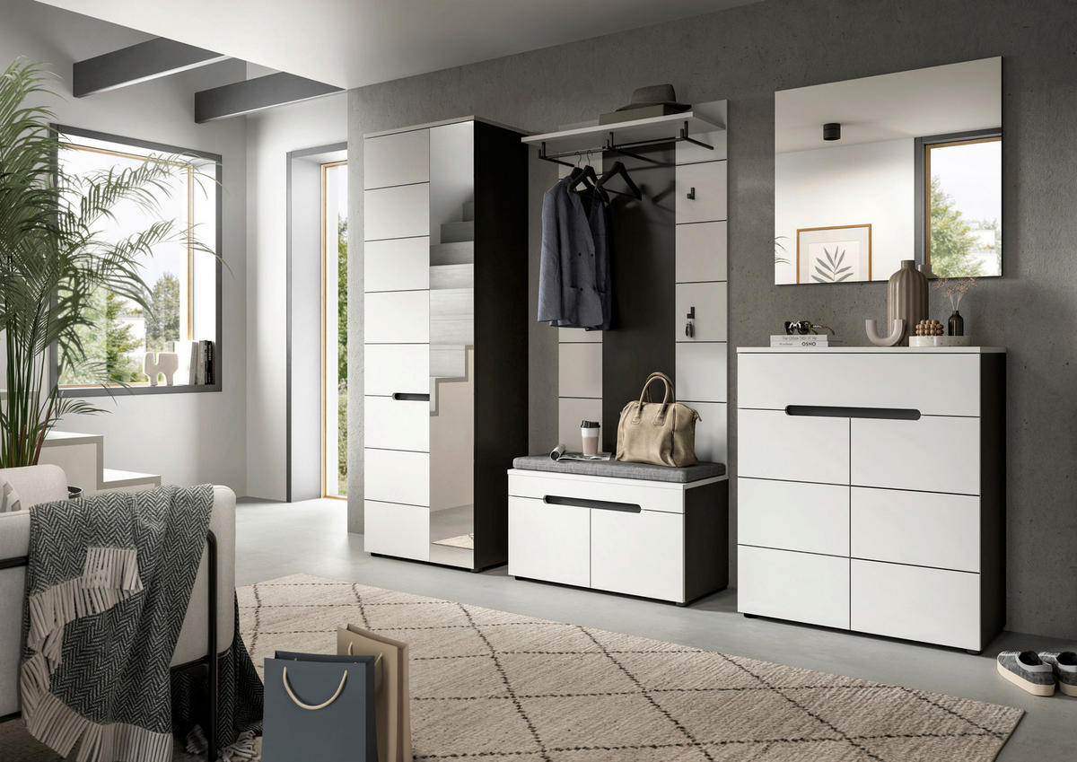 ELŐSZOBAFAL - fehér, Design, faalapú anyag (255/190/37cm) - Livetastic