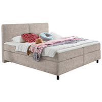 BOXSPRINGBETT 160/200 cm  in Beige  - Beige/Schwarz, Konventionell, Kunststoff/Textil (160/200cm) - Hom`in