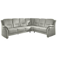 ECKSOFA in Mikrofaser Silberfarben  - Beige/Silberfarben, Konventionell, Textil/Metall (275/223cm) - Beldomo Comfort