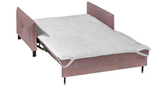 SCHLAFSOFA Cord Altrosa - Schwarz/Altrosa, Design, Textil/Metall (170/88/110cm) - Novel
