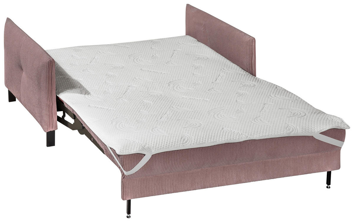 SCHLAFSOFA in Textil Altrosa  - Schwarz/Altrosa, Modern, Textil/Metall (150/88/110cm) - Novel