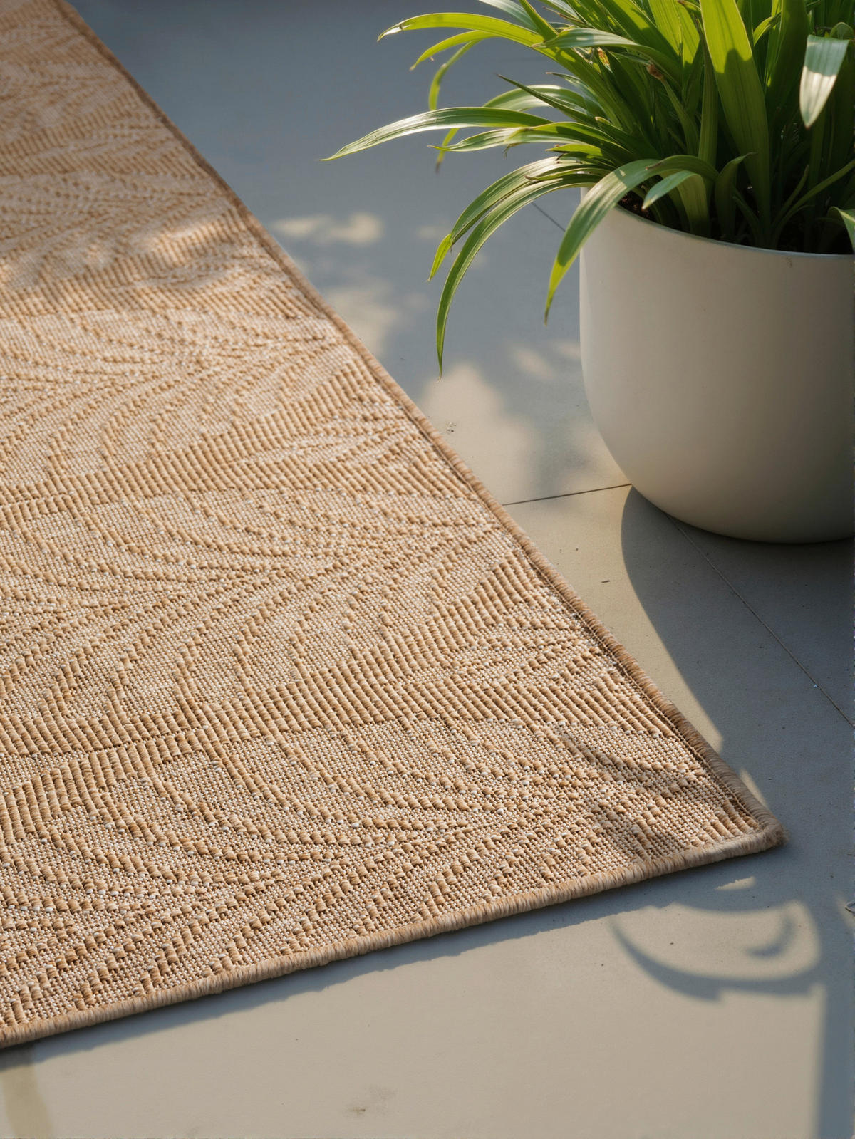 OUTDOORTEPPICH 120/170 cm Duet Weiß, Sandfarben  - Sandfarben/Weiß, Design, Kunststoff (120/170cm)