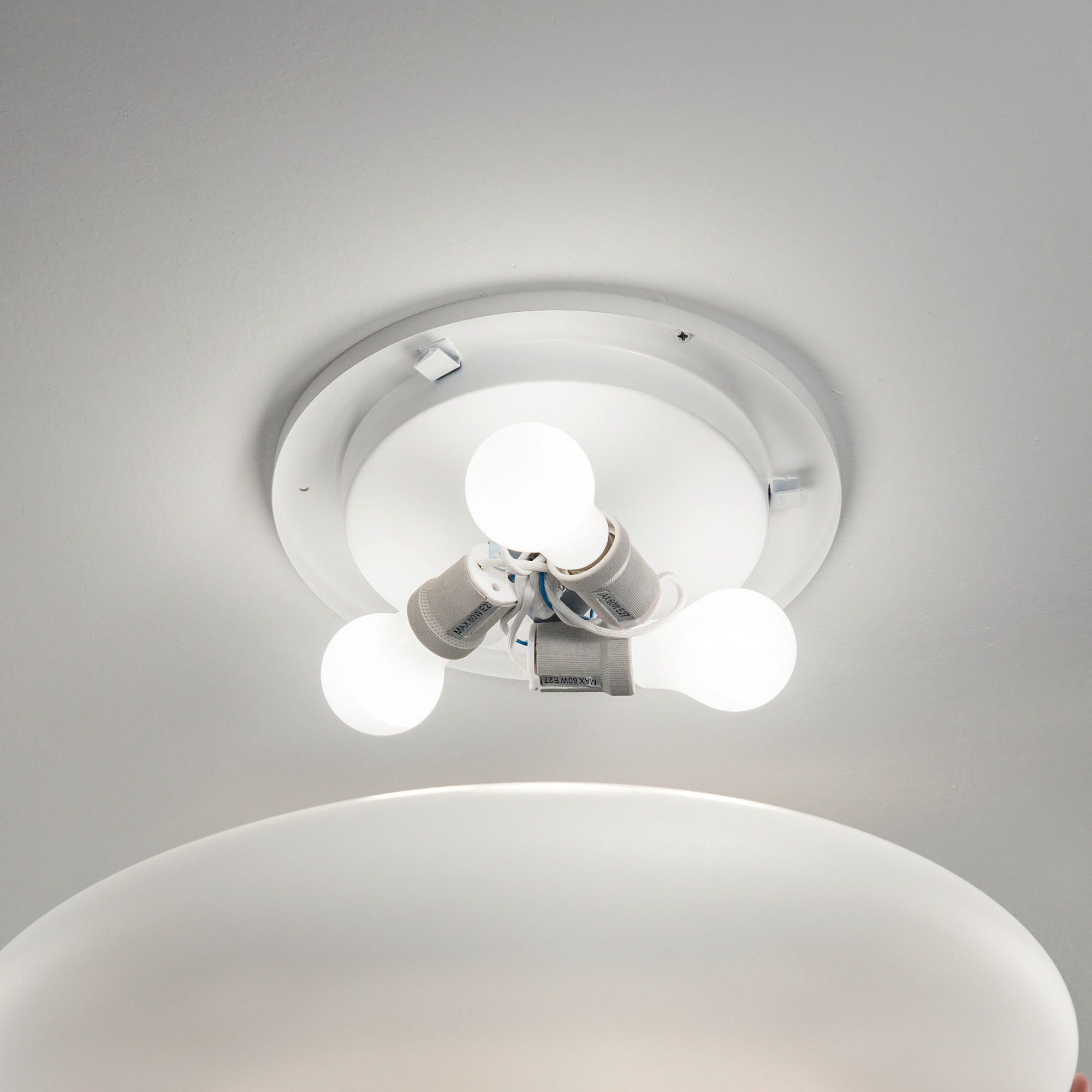 DECKENLEUCHTE  60/12 cm    - Weiß, Basics, Glas (60/12cm) - Ideal Lux