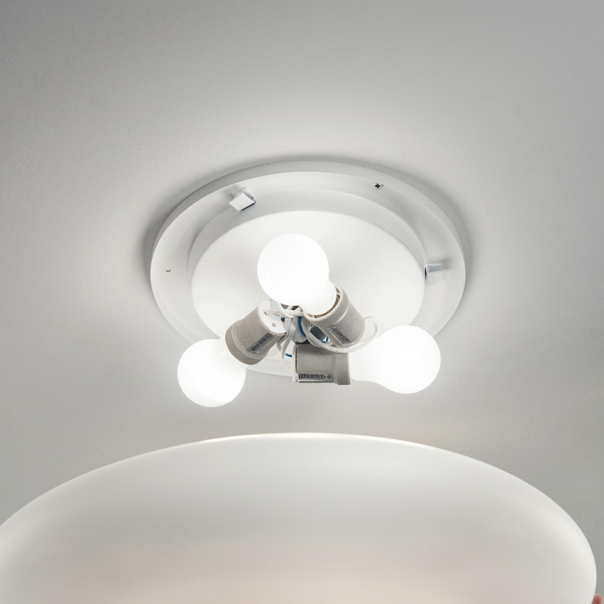 DECKENLEUCHTE Smarties 60/12 cm   - Weiß, Basics, Glas (60/12cm) - Ideal Lux