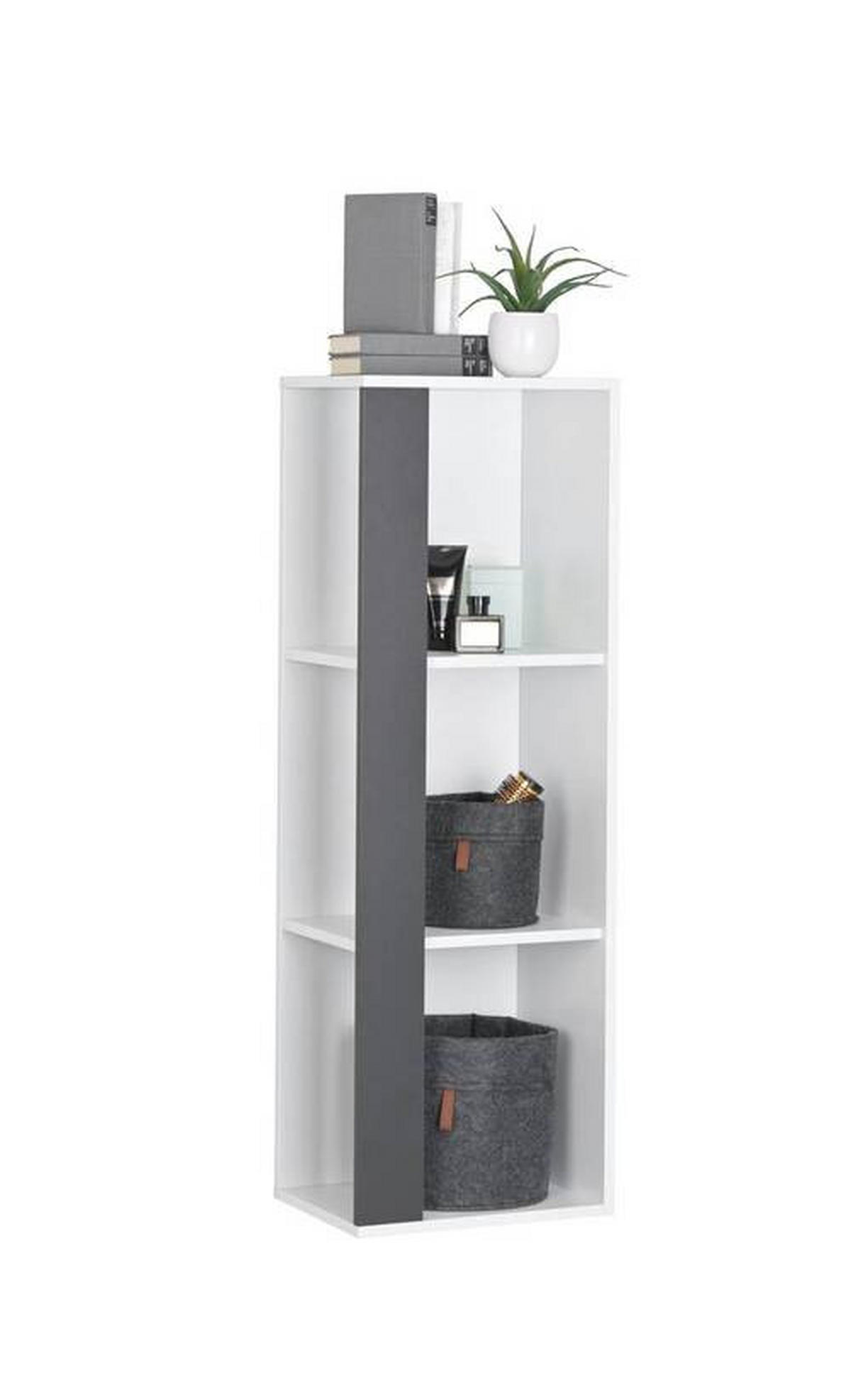 BADEZIMMERREGAL 40/120/30 cm  - Anthrazit/Weiß, KONVENTIONELL, Holzwerkstoff (40/120/30cm) - Voleo