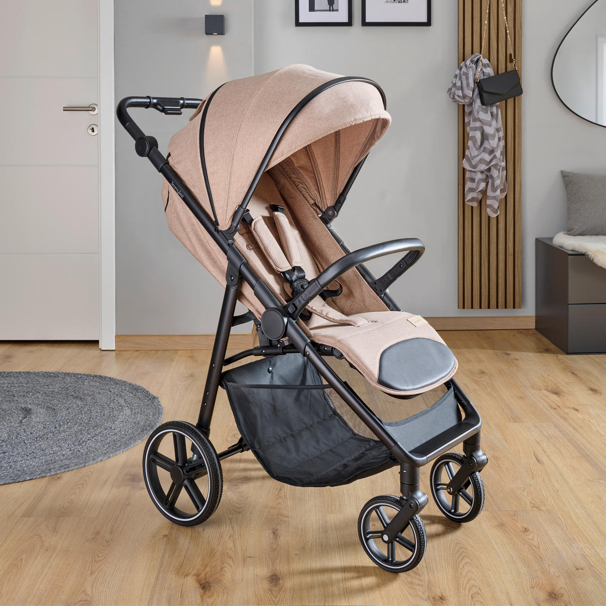 BUGGY  - Beige/Schwarz, Trend, Kunststoff/Textil (55/56/107cm) - Jimmylee