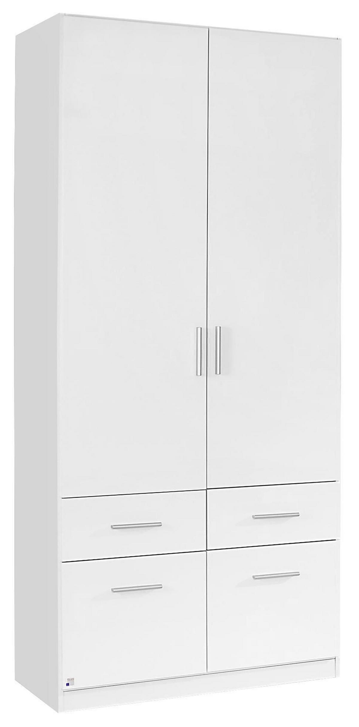 DREHTÜRENSCHRANK in Weiss, Weiss Hochglanz  - Weiss Hochglanz/Weiss, Design, Holzwerkstoff/Kunststoff (91/210/54cm) - Carryhome