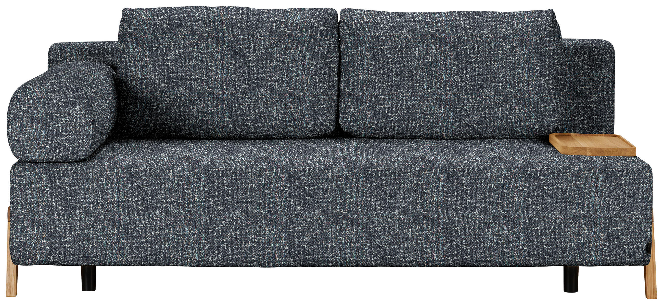 SCHLAFSOFA Bouclé Schwarz  - Schwarz/Naturfarben, Design, Holz/Textil (211/88/102cm) - Niels Andersson