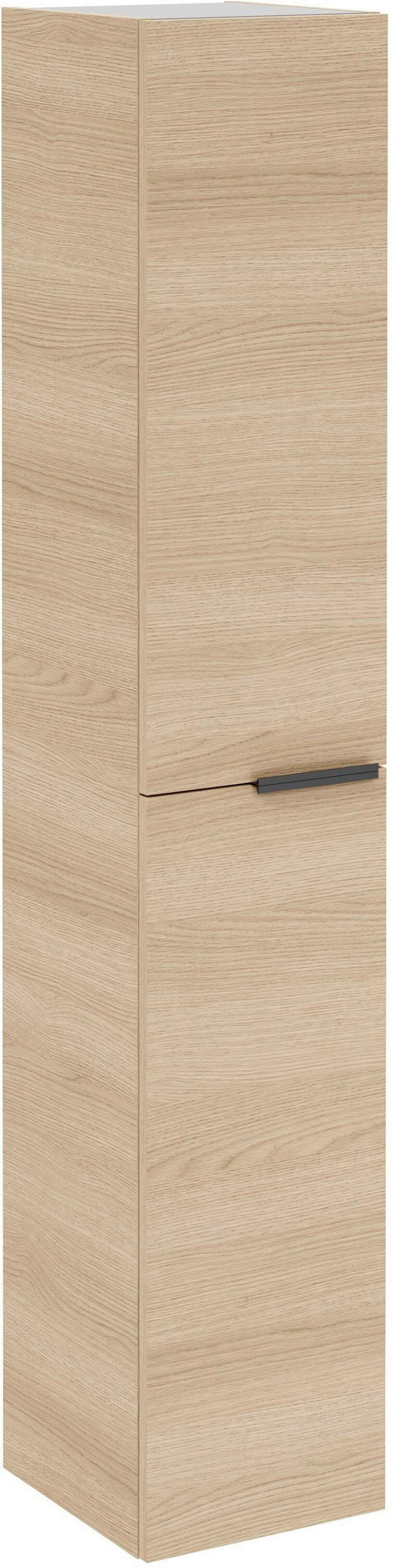 HOCHSCHRANK 30/162/31,8 cm  - Eichefarben/Schwarz, MODERN, Glas/Holzwerkstoff (30/162/31,8cm) - Voleo