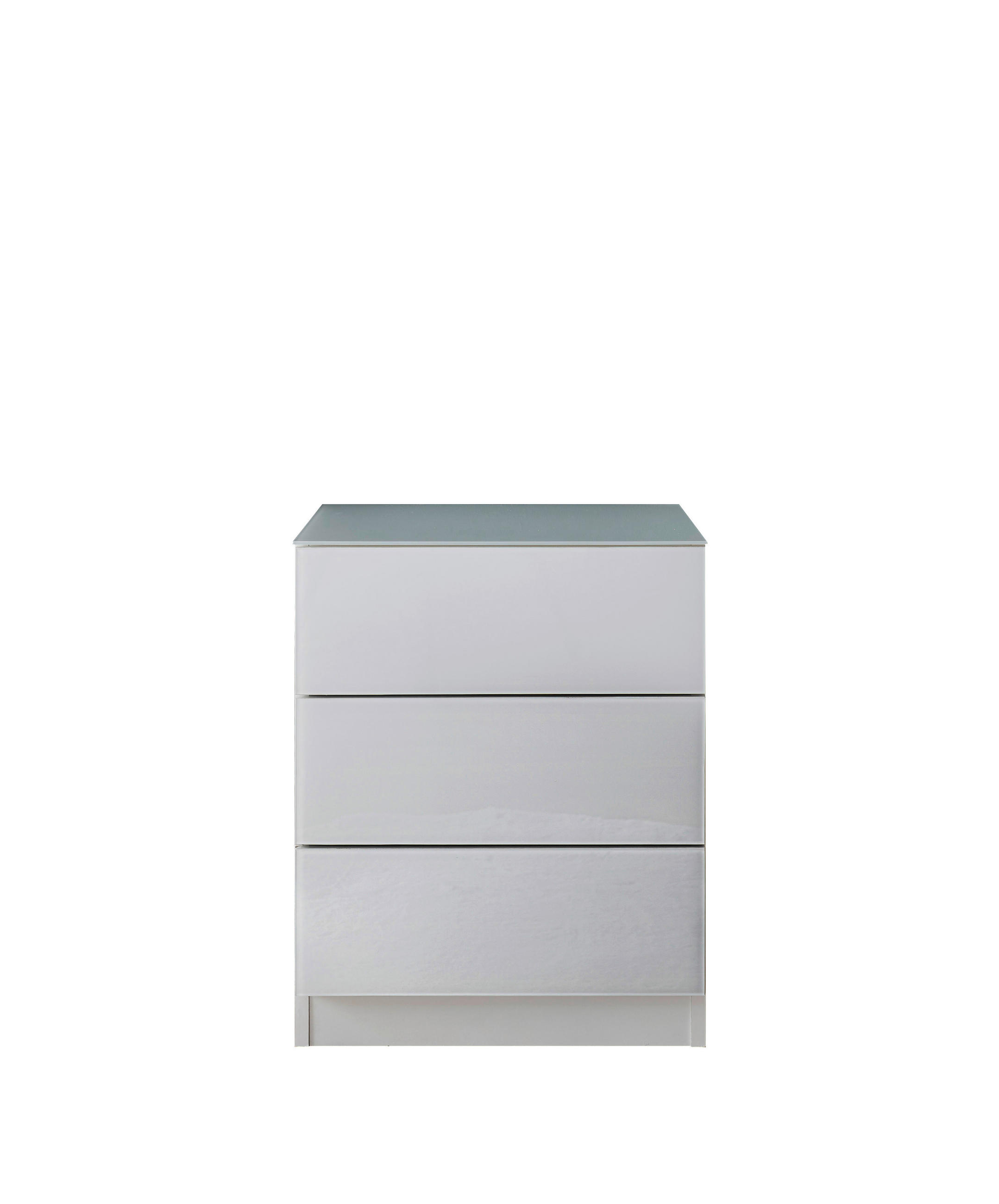 NOPTIERĂ in alb  - alb/negru, Modern, sticlă/material pe bază de lemn (46/57,2/40cm) - Voleo
