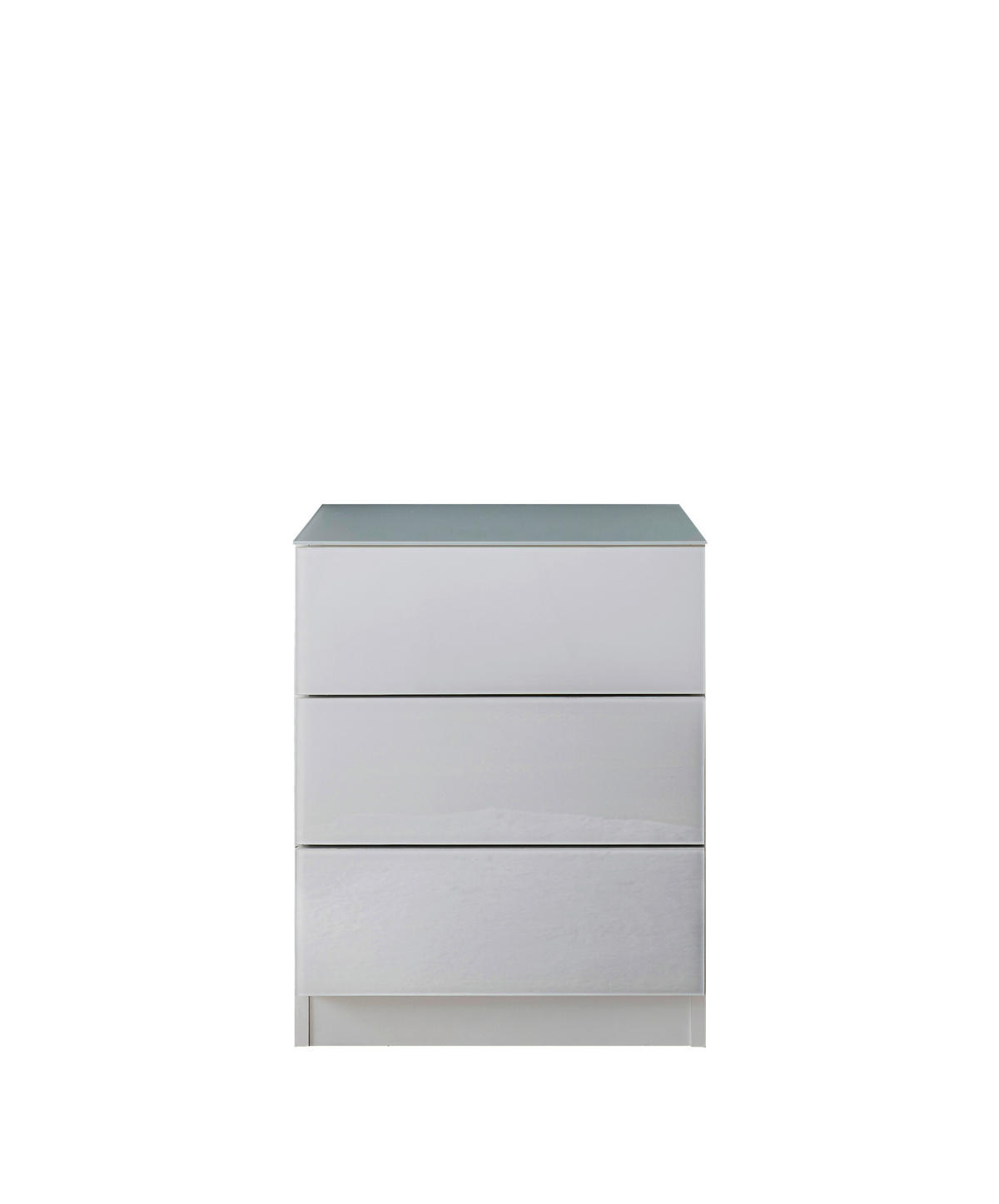 NOPTIERĂ in alb  - alb/negru, Modern, sticlă/material pe bază de lemn (46/57,2/40cm) - Voleo