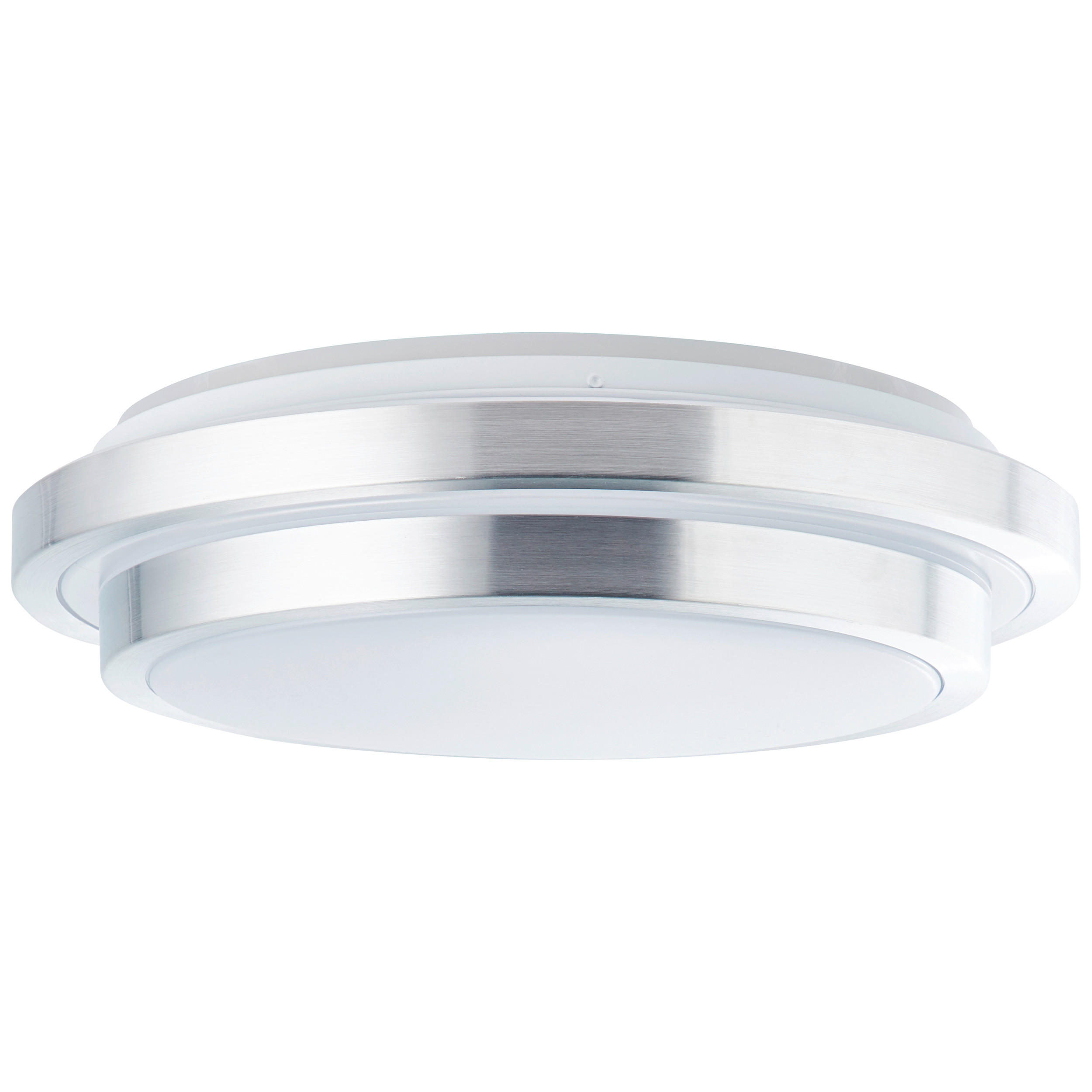 LED-DECKENLEUCHTE 41/12,5 cm   - Silberfarben/Weiß, KONVENTIONELL, Kunststoff/Metall (41/12,5cm) - Brilliant