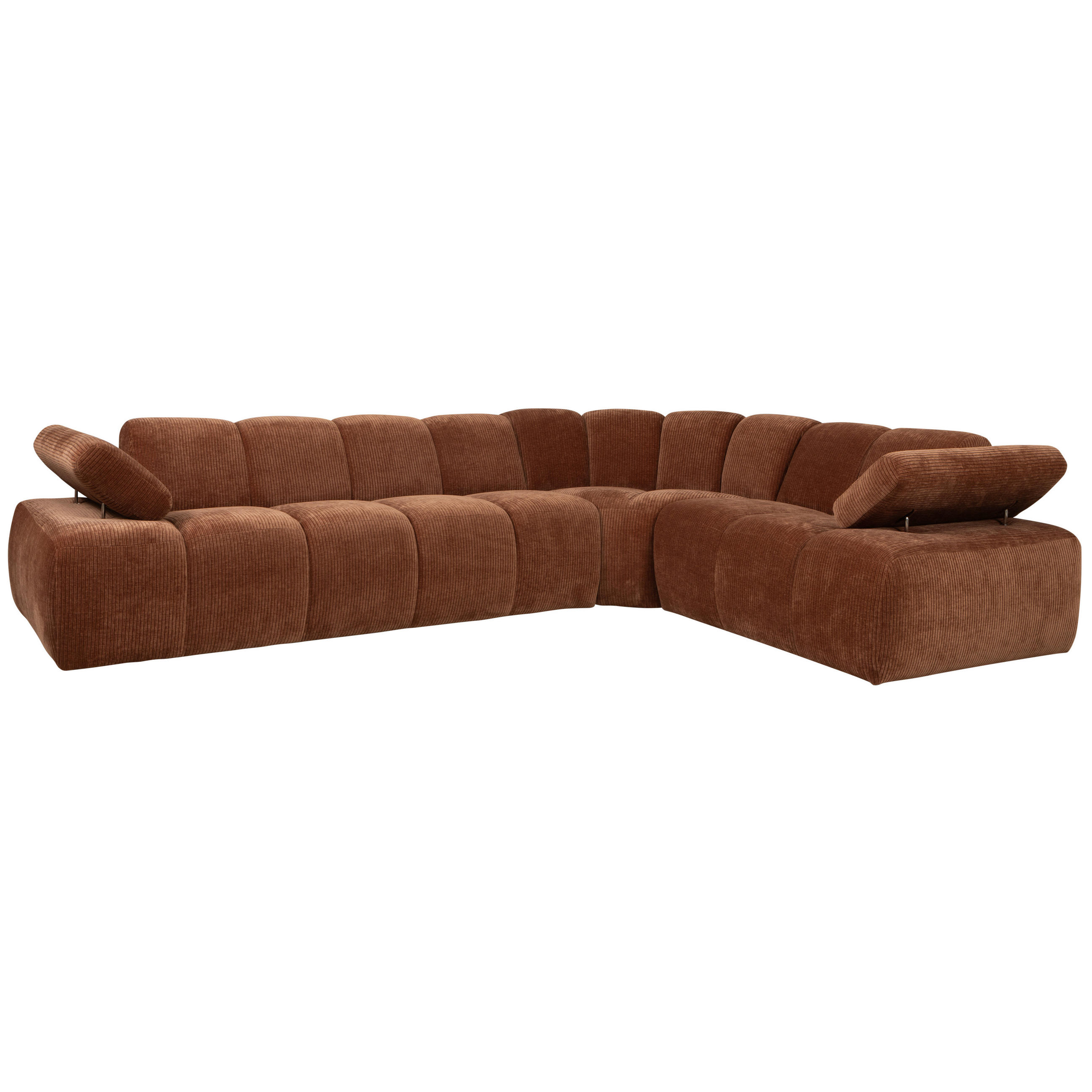 ECKSOFA Mojo Rostfarben gerippt - Rostfarben, Design, Textil (310/230cm) - Livetastic