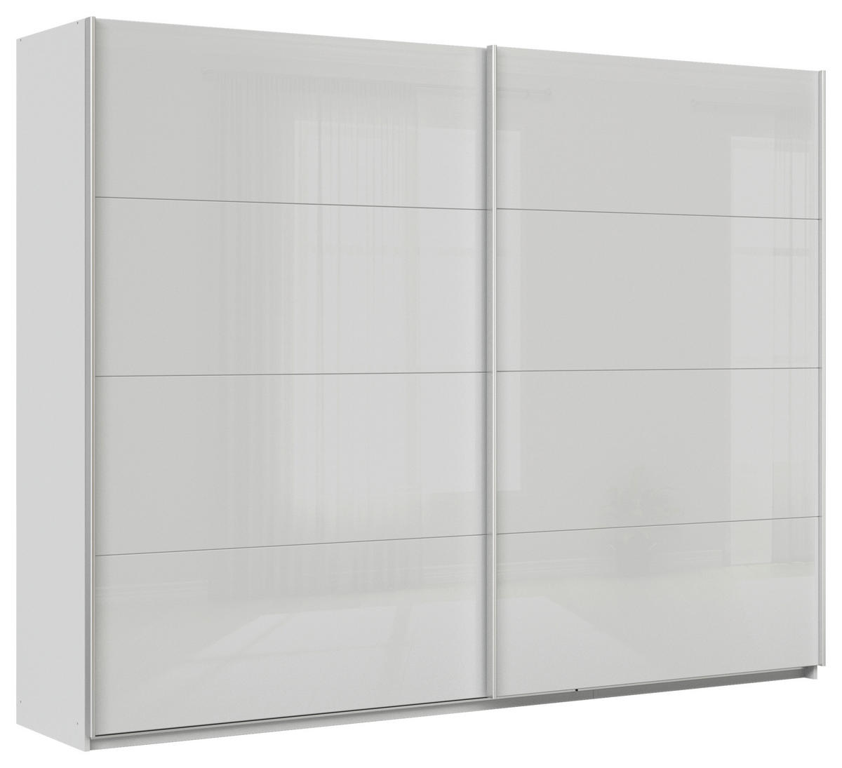 SCHWEBETÜRENSCHRANK  in Seidengrau  - Seidengrau/Alufarben, KONVENTIONELL, Glas/Holzwerkstoff (271/229/62cm) - Xora