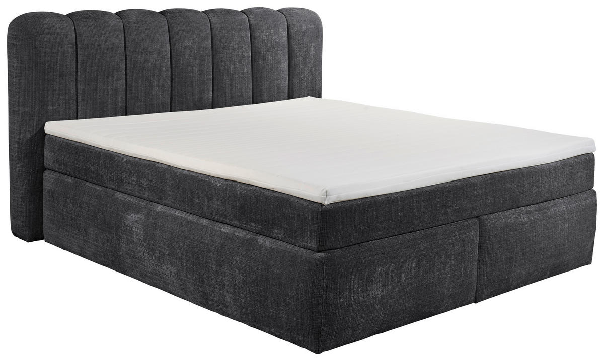 BOXSPRINGBETT 180/200 cm  in Anthrazit  - Anthrazit/Schwarz, LIFESTYLE, Holzwerkstoff/Kunststoff (180/200cm) - Boxxx