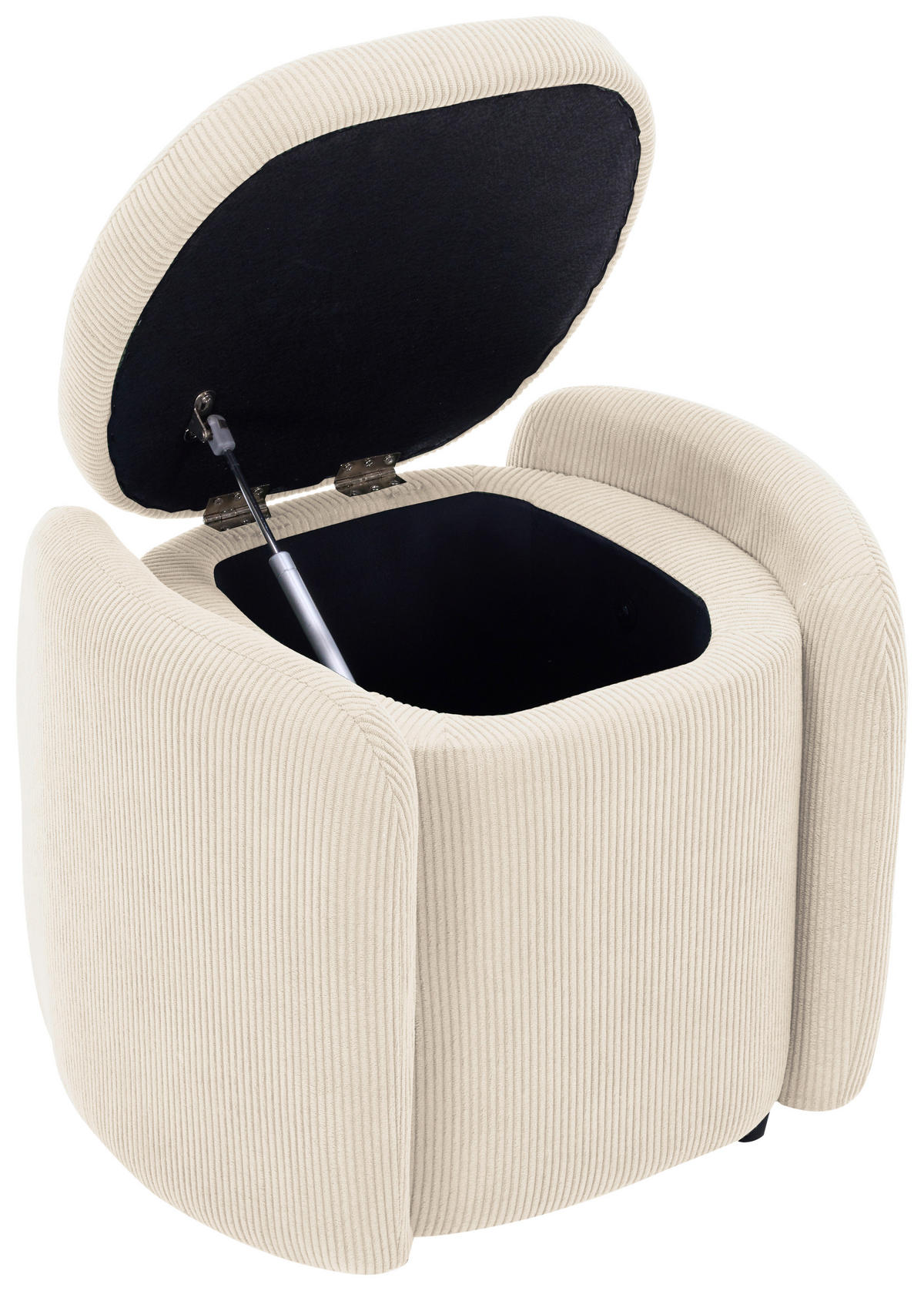 HOCKER in Textil Beige  - Beige/Schwarz, Design, Kunststoff/Textil (57/47/42cm) - P & B
