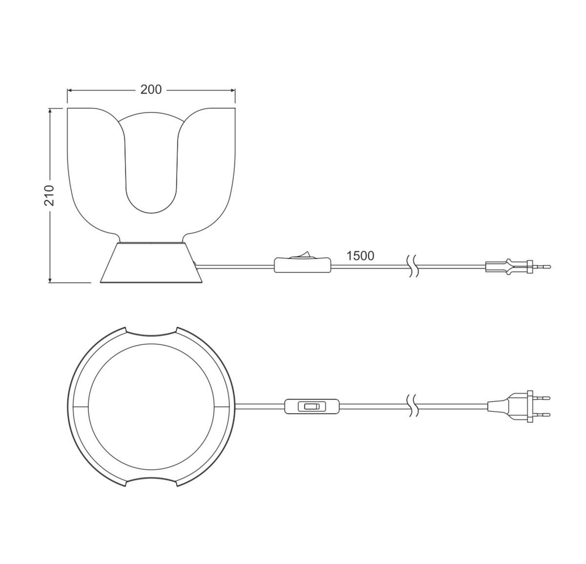 TISCHLEUCHTE 20/21 cm   - Orange, Basics, Metall (20/21cm) - Osram