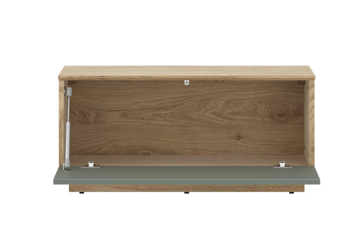 LOWBOARD  80/37,6/35 cm  stehend, hängend  - Eichefarben/Salbeigrün, Design, Holzwerkstoff (80/37,6/35cm) - Livetastic