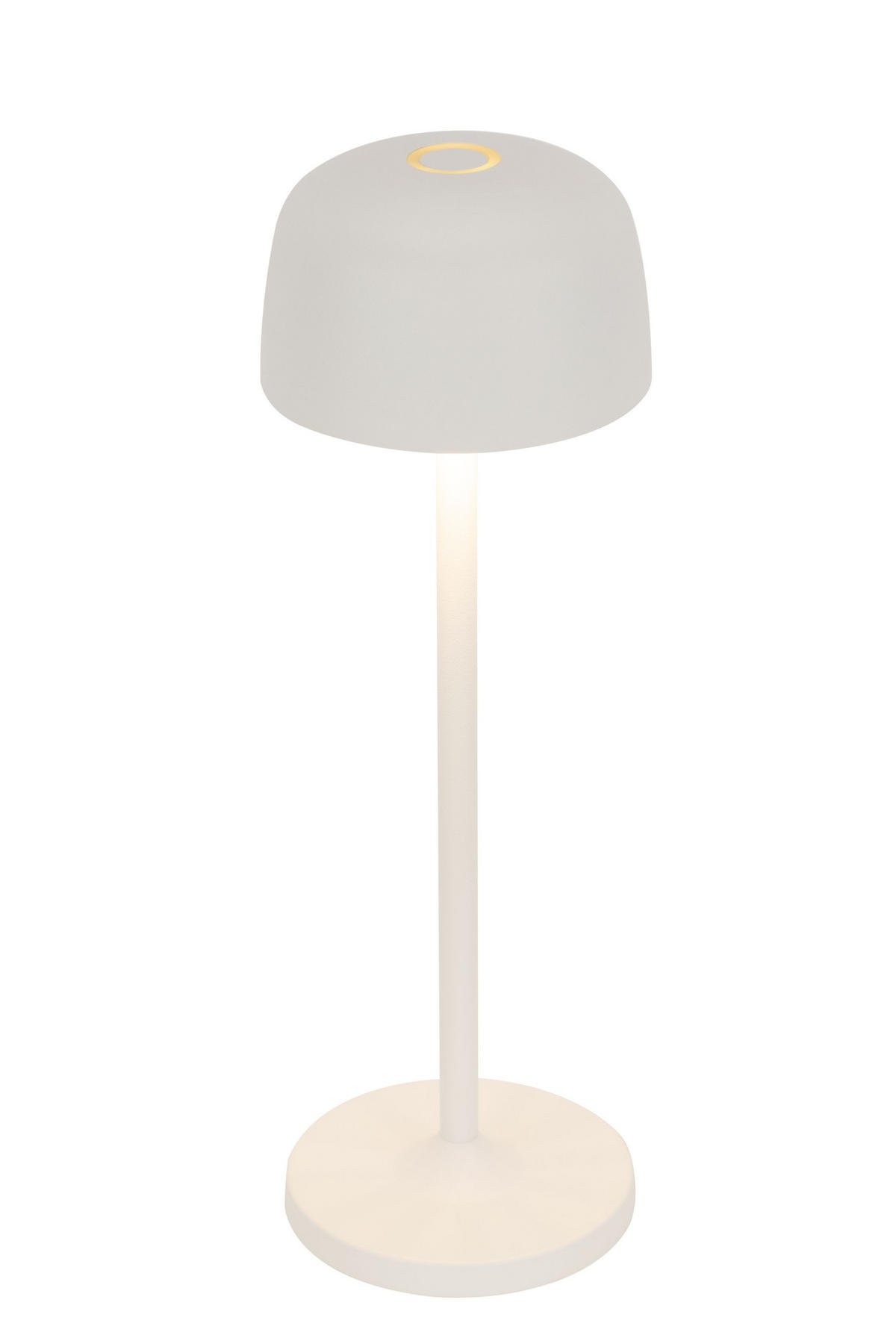 STOLNÍ LAMPA NA BATERIE 7,6/24 cm - bílá/průhledné, Design, kov/plast (7,6/24cm) - Novel