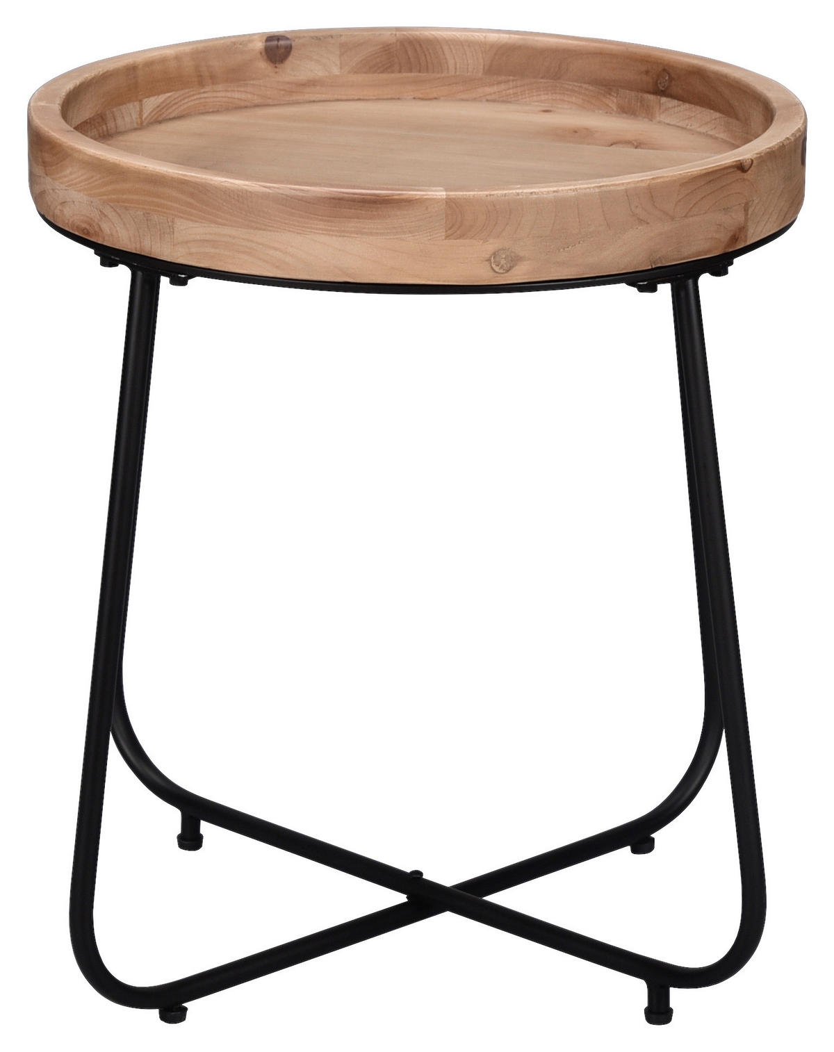 PRÍRUČNÝ STOLÍK, jedľa, čierna, farba jedľového dreva - čierna/farba jedľového dreva, Modern, kov/drevo (52/52/48cm)