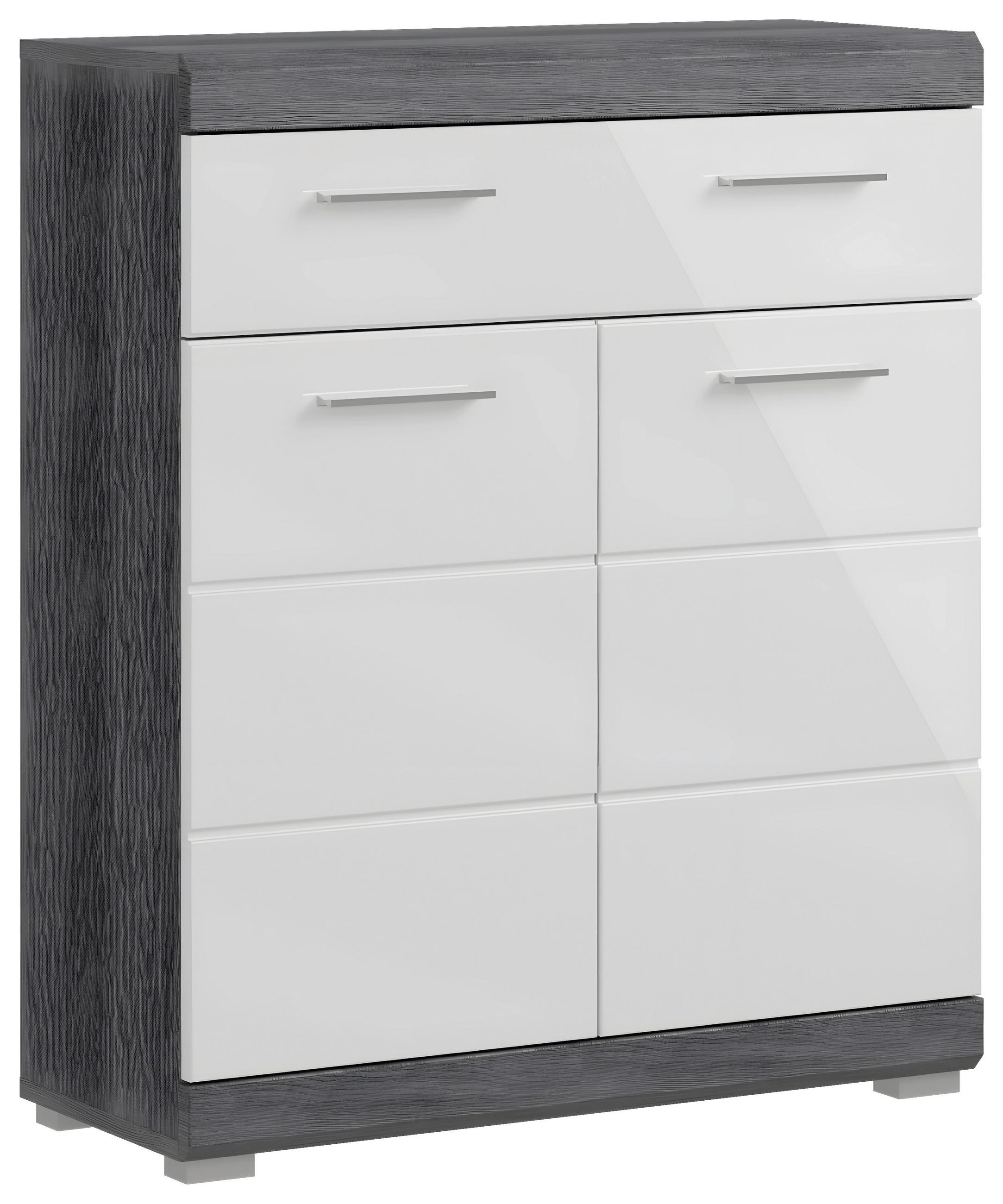 UNTERSCHRANK 74/88/31 cm   - Chromfarben/Weiß Hochglanz, MODERN, Holzwerkstoff/Kunststoff (74/88/31cm) - MID.YOU