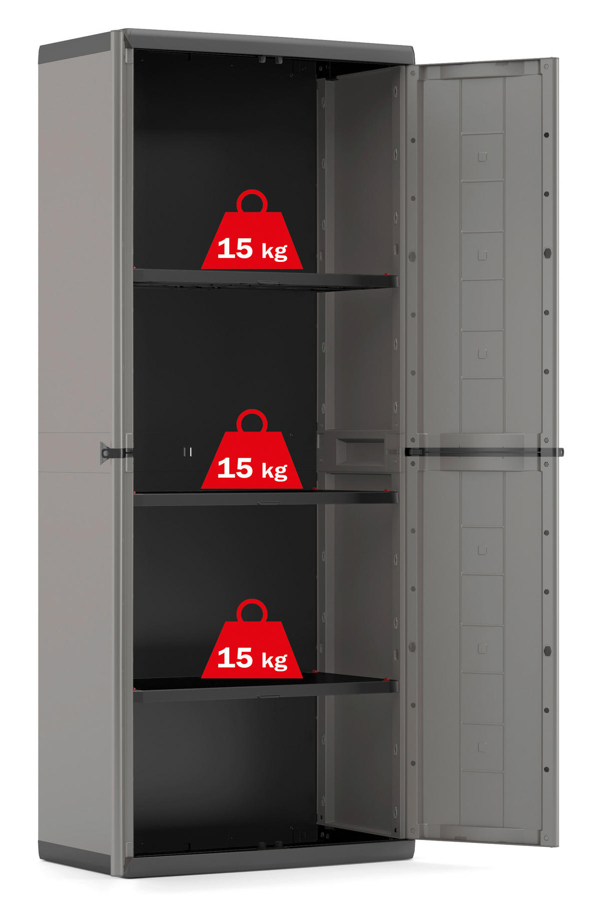 MEHRZWECKSCHRANK 136/166/39 cm  in Anthrazit, Grau  - Anthrazit/Grau, Design, Kunststoff (136/166/39cm) - MID.YOU