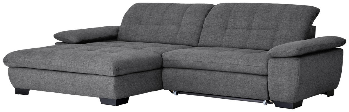 ECKSOFA  in Webstoff Dunkelgrau  180/265 cm  - Dunkelgrau/Schwarz, Design, Textil/Metall (180/265cm) - Carryhome