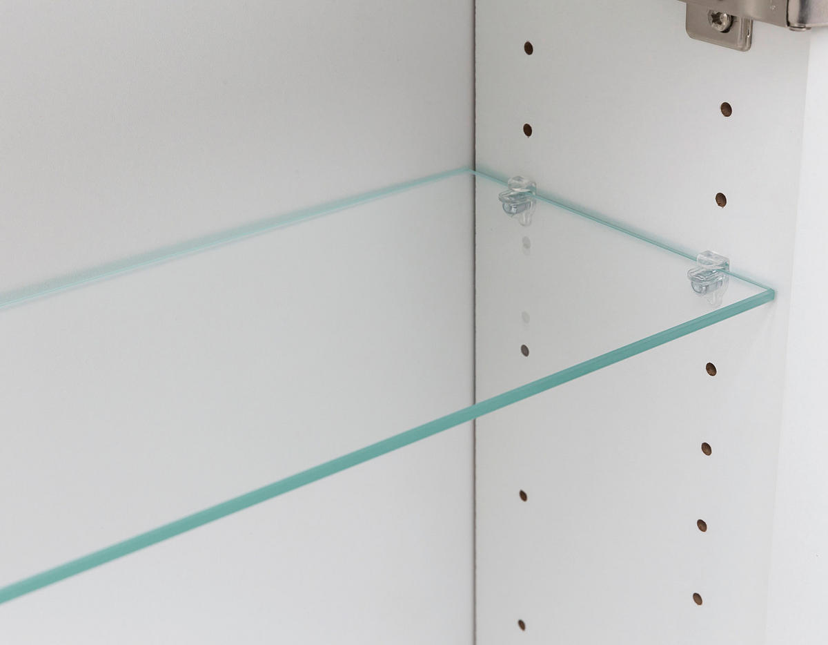 SPIEGELSCHRANK 60/64/20 cm  - Schwarz/Weiß, ROMANTIK / LANDHAUS, Glas/Holzwerkstoff (60/64/20cm) - Xora