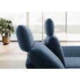 ECKSOFA  in Flachgewebe Blau Rücken echt, Armteilverstellung, Drehsitzfunktion  234/155 cm  - Blau/Schwarz, Design, Textil/Metall (234/155cm) - Dieter Knoll