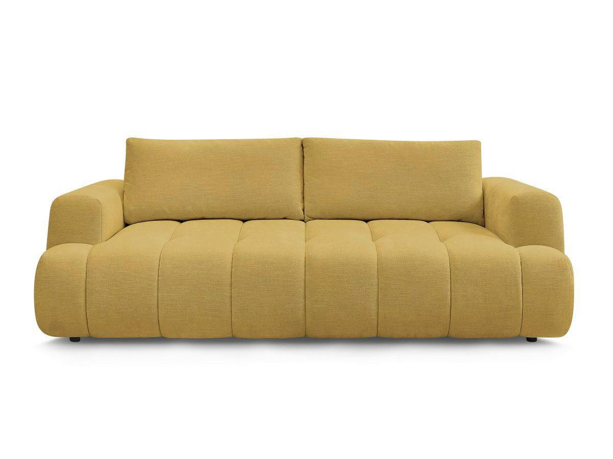 SCHLAFSOFA FUJI Leinenoptik Gelb  inkl.  - Gelb/Schwarz, MODERN, Kunststoff/Textil (251/113/88cm)